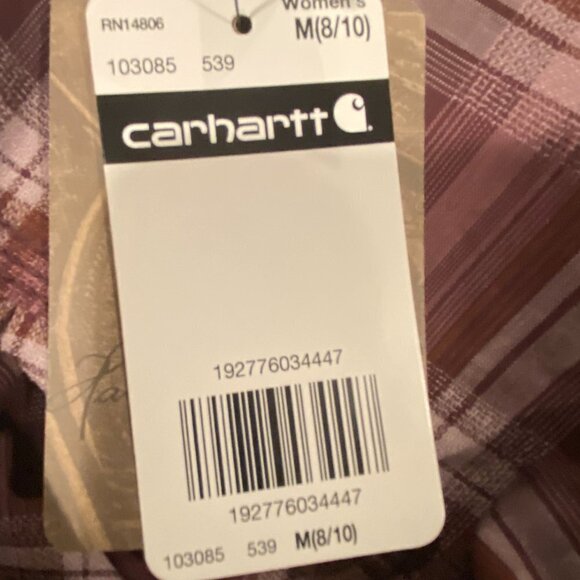 NWT Carhartt Women's Button Down Plaid  Work Shirt Size M (8/10) - Picture 7 of 9